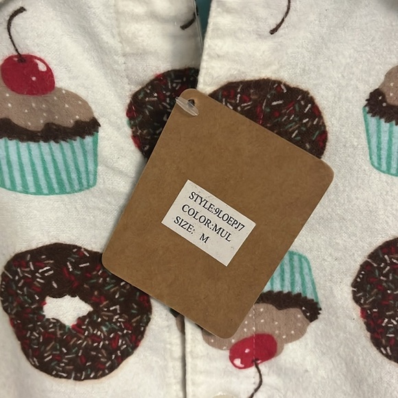 NWT PJ Salvage Size M Flannel Doughnut and Cupcake Print Pajamas *Price Firm* - Picture 2 of 4